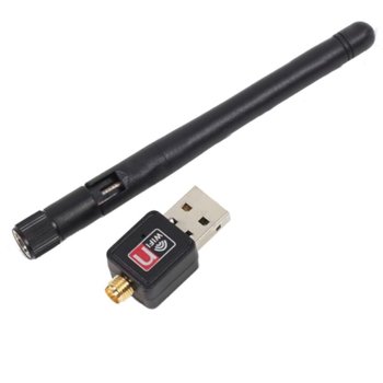 Мрежови адаптер, 150Mbps, Wireless b/g/n, USB 2.0 adapter, разглобяема 2dBi антена, Realtek 8188EE | JAR Computers Мрежови адаптер 150Mbps, USB, разглобяема антена