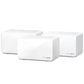 Мрежеста система Mercusys Halo H90X (3-pack), 6000Mbps, 2.4GHz (1148Mbps)/ 5GHz (4804Mbps), Wireless AX, 1x LAN/WAN 100/1000/2500Mbps, 2x LAN/WAN 10/100/1000Mbps | JAR Computers Mercusys Halo H90X(3-pack)