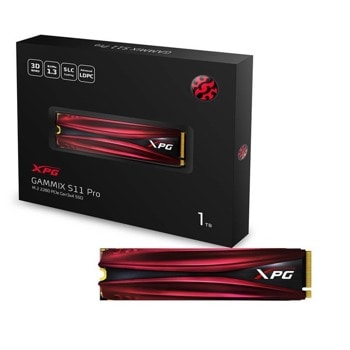 Памет SSD 1TB A-Data GAMMIX S11P, NVMe, M.2 (2280), скорост на четене 3350MB/s, скорост на запис 2800MB/s | JAR Computers ADATA GAMMIX S11P 1TB AGAMMIXS11P-1TT-C