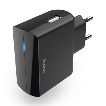 Зарядно устройство Hama 201646, от контакт към USB-A(ж), 12W, черно | JAR Computers Hama 201646