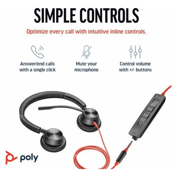 Poly Blackwire 3325 Stereo 8X221AA