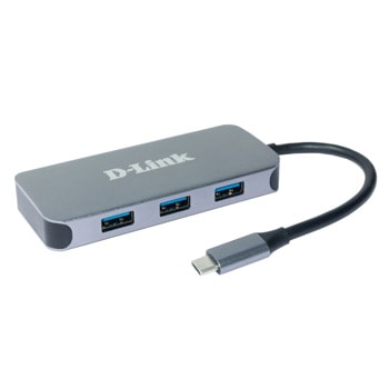 Докинг станция D-Link DUB-2335, от USB C към 1x USB C(PD), 3x USB A, 1x HDMI, 1x RJ45, сива | JAR Computers D-Link 6-in-1