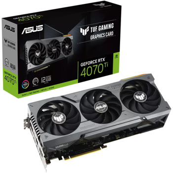 Видео карта Nvidia GF RTX 4070 Ti, 12GB, Asus TUF Gaming, PCI-E 4.0, GDDR6X, 192-bit, DisplayPort, HDMI | JAR Computers Asus TUF GeForce RTX 4070 Ti 90YV0IJ1-M0NA00
