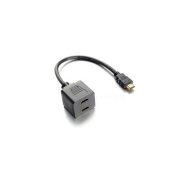 Сплитер Estillo, HDMI(м) към 2x HDMI(ж), черен | JAR Computers Estillo сплитер HDMI(м) към 2x HDMI(ж)