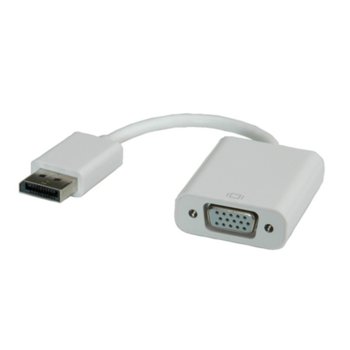 Преходник Roline 12.03.3146, DisplayPort(м) към VGA(ж), бял | JAR Computers Roline DisplayPort(м) към VGA(ж) 12.03.3146