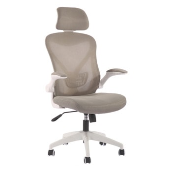 Директорски стол RFG Jolly White HB, до 120кг, дамаска/меш, полипропиленова база, люлеещ механизъм, коригиране на височината, лумбална опора, заключване в позиция, сив | JAR Computers RFG Jolly White HB 602L-A2/HZ3004