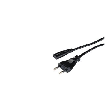 Захранващ кабел за преносим компютър, 2-Pin(IEC C7), 0.75m | JAR Computers 2pin laptop cable 0.75m