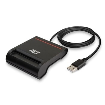 Четец за смарт карти ACT AC6015, USB2.0, eID, Smartcard, черен | JAR Computers Четец на смарт карти ACT AC6015, USB 2.0, Черен
