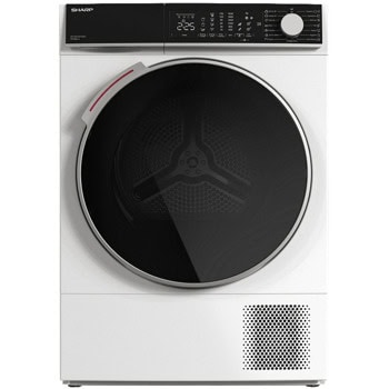 Сушилня Sharp KD-NHL8S9GW3, 8 кг. капацитет, свободностояща, 59.6 см ширина, LED дисплей, 15 програми, таймер, бяла | JAR Computers Sharp KD-NHL8S9GW3