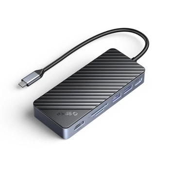 Докинг станция Orico OM28P-G2-BK, от USB-C към 1x USB-C, 1x USB-A, 1x HDMI, SD/TF четец, черна | JAR Computers докинг станция orico om28p-g2-bk