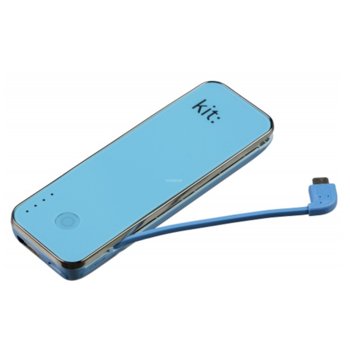 Bъншна батерия/power bank KitSound, 4500mAh, с micro SD Card Reader, micro USB, синя | JAR Computers KitSound Power Bank with Micro SD Card Reader