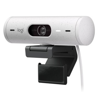 Уеб камера Logitech Brio 500 Off-white (960-001428), микрофон, FHD@30fps, HDR, 4x Digital zoom, Auto Focus, USB-C, бяла image
