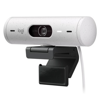 Уеб камера Logitech Brio 500 Off-white (960-001428), микрофон, Full HD (1920x1080@30fps), HDR, 4x Digital zoom, Auto Focus, USB-C, бяла | JAR Computers Logitech Brio 500 White 960-001428
