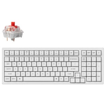 Клавиатура Keychron K4 Pro QMK/VIA (K4P-O1), жична/безжична, механична, Hot-Swappable K Pro Red суич, гейминг, бяла подсветка, бяла, Bluetooth, USB | JAR Computers Keychron K4 Pro Hot-Swappable Red Switch K4P-O1