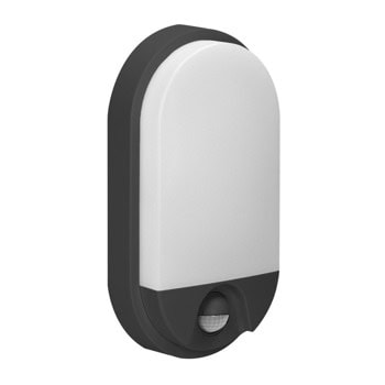 LED градинско осветително тяло Adviti Nefryt, 15W, 1100 lm, 4000K, IP54 защита, за стена, със сензор, черно | JAR Computers Adviti AD-OP-6147BLPMR4