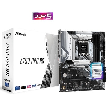Дънна платка ASRock Z790 Pro RS, Z790, LGA1700, DDR5, PCIe 5.0, (DP&HDMI), (CF), 8x SATA 6Gb/s, 4x M.2, 1x USB 3.2 Gen2 Type-C, 1x USB 3.2 Gen2 Type-A, ATX | JAR Computers ASRock Z790 Pro RS DDR5 LGA1700 90-MXBK40-A0UAYZ