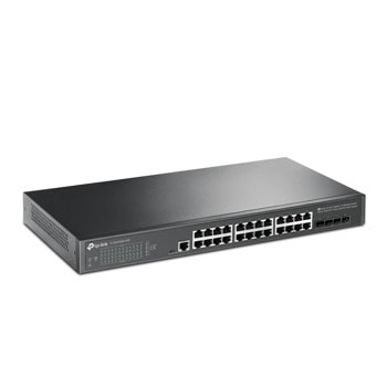 Суич TP-Link JetStream TL-SG3428X-UPS, 1000Mbps, 24 порта, 24x 10/100/1000 Mbps RJ45, 4x SFP+ 10 Gbps, UPS захранване | JAR Computers TP-Link TL-SG3428X-UPS