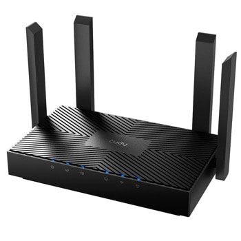 Рутер Cudy WR3000, 3000Mbps, 2.4GHz(574Mbps)/5GHz(2402Mbps), Wireless AX, 3x LAN 10/100/1000, 1x WAN 10/100/1000, 4x външни антени, MU-MIMO | JAR Computers Cudy WR3000