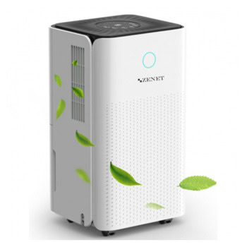 Обезвлажнител на въздух Zenet ZET-203, 2l резервоар, 3 скорости, таймер, подходящ за помещения с площ до 40m², бял | JAR Computers Обезвлажнител на въздух Zenet ZET-203
