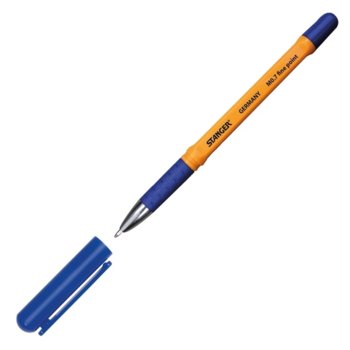 Химикалка Stanger Softgrip M 0.7 mm синя 10 броя