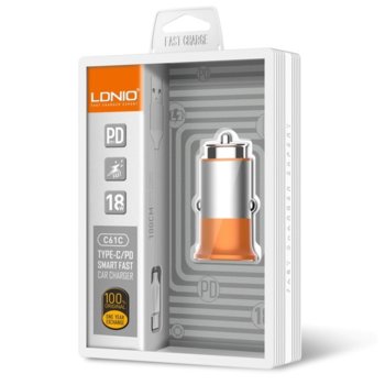 Зарядно устройство LDNIO C61C 1xType-C PD, Оранжев