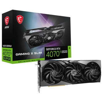 Видео карта Nvidia GF RTX 4070 Ti Super, 16GB, MSI Gaming X Slim, PCI-E 4.0, GDDR6X, 256-bit, DisplayPort, HDMI | JAR Computers MSI GF RTX 4070 Ti Super Gaming X Slim