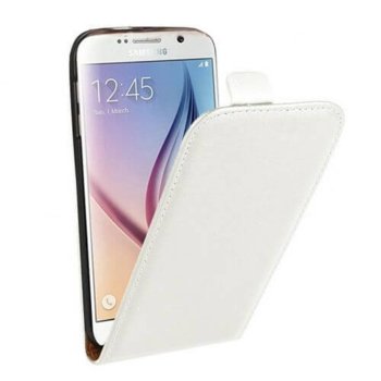 Leather Pocket Flip Case for Galaxy S6 white