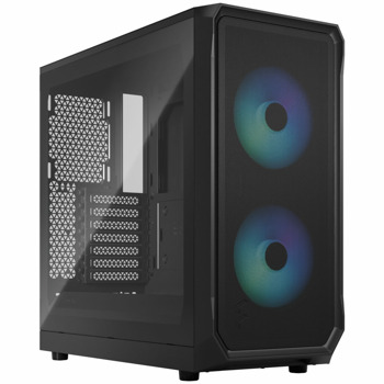 Кутия Fractal Design Focus 2 RGB Black, ATX/mATX/mITX, 2x USB 3.0, прозорец, черна, без захранване | JAR Computers Fractal Design Focus 2 RGB Black FD-C-FOC2A-03