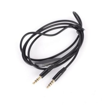 Кабел Royal CABLE-404/1 silicon, от 1x AUX(м) към 1x AUX(м), 1m, черен, микрофон, позлатени конектори | JAR Computers Royal CABLE-404/1 silicon 21015071