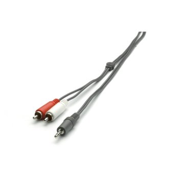Аудио кабел Vivanco 46505, от Jack(м) 3.5mm към 2x RCA Chinch(м), 2.5m, черен | JAR Computers Vivanco 46505 Jack(м) 3.5mm към 2x Chinch(м) 2.5m