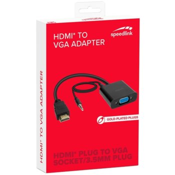 Преходник SpeedLink от HDMI(м) към VGA(ж)