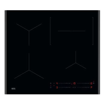 Индукционен плот за вграждане AEG TO64IC00FB, 4 нагревателни зони, OptiHeat, Hob2Hood, таймер, черен | JAR Computers AEG TO64IC00FB