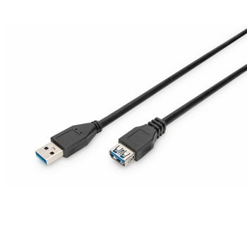 Кабел ASSMANN AK-300203-030-S :USB A(м) към USB А(ж), 3m, черен | JAR Computers кабел assmann ak-300203-030-s