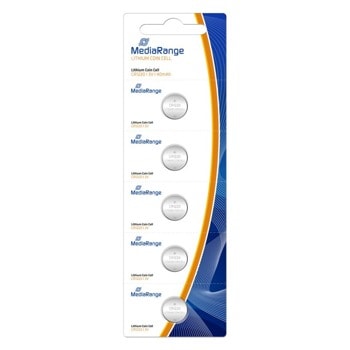 Батерии литиеви MediaRange Coin Cells MRBAT134 CR1220, 3V, 45mAh, 5бр. | JAR Computers Батерии MEDIARANGE COIN CELLS CR1220 MRBAT134
