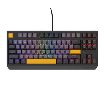 Клавиатура Genesis Thor 230 TKL Anchor Gray Negative (NKG-2082), механична, Outemu Red суич, гейминг, RGB подсветка, сива, USB | JAR Computers Genesis Thor 230 TKL Anchor Gray Negative NKG-2082