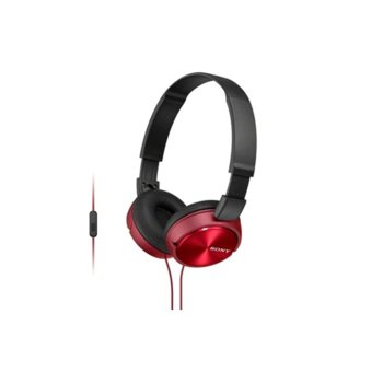 Слушалки Sony MDR-ZX310AP, 30 mm драйвери, червени | JAR Computers Слушалки Sony MDR-ZX310AP, микрофон, червен