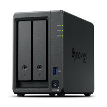 Мрежови диск (NAS) Synology DS725+, двуядрен AMD Ryzen R1600 2.6/3.1GHz, без твърд диск, 1x 2.5GbE RJ-45, 1x 1GbE RJ-45, 1x USB 3.2 Gen 1 | JAR Computers Мрежови диск (NAS) Synology DS725+
