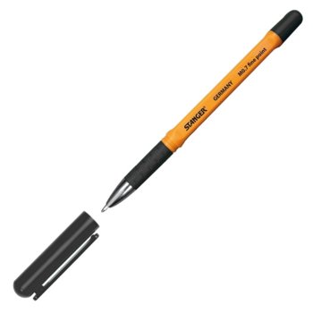Химикалка Stanger Softgrip M 0.7 mm черна 10 бр