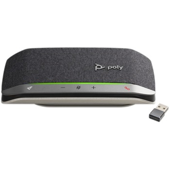 Тонколона Poly Sync 20+ USB-A (216865-01), 1.0, Bluetooth, USB-А, черна, преносима, микрофон, IP64, до 20 часа време на работа, включен адаптер BT600 за безжично свързване с компютър | JAR Computers Poly SYNC 20+ USB-A 216865-01