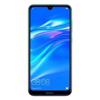 Huawei Y7 2019 Aurora Blue + Silicon Protective Ca