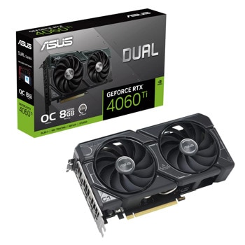 Видео карта Nvidia GF RTX 4060 Ti, 8GB, Asus Dual, OC, PCI-E 4.0, GDDR6, 128-bit, DisplayPort, HDMI | JAR Computers Видео карта Asus Dual GeForce RTX 4060 Ti OC 8GB