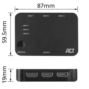 3 портов KVM суич ACT AC7845 4K@60Hz