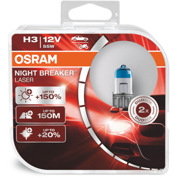 Автомобилна крушка Osram 64151NL, 55W, 1450lm, H3, PK22s, халогенна, 2 броя в опаковка | JAR Computers Osram 64151NL 55W 1450lm 64151NL