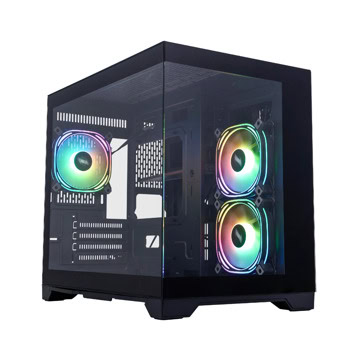 Кутия 1stPlayer MV6-TP Black, mATX/Mini-ITX, 2x USB 3.0, 3x 120 mm ARGB вентилатора, с прозорец, черна, без захранване | JAR Computers Кутия 1stPlayer MV6-TP черна