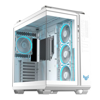 Кутия ASUS TUF Gaming GT502 Horizon, ATX/MicroATX/Mini-ITX, 2x USB 3.2, 4x 120 mm вентилатора ARGB, бяла, с прозорец, без захранване | JAR Computers Кутия ASUS TUF Gaming GT502 90DC0093-B19010