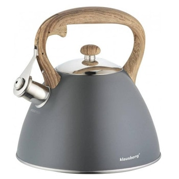 Чайник Klausberg KB 7297, вместимост 3 l, свирещ при завиране, подходяща за индукционни котлони, сив | JAR Computers чайник klausberg kb 7297