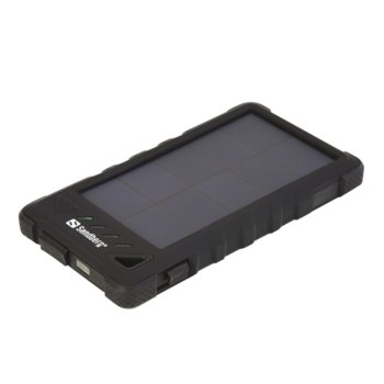 Външна батерия /power bank/ Sandberg, 8000mAh, Micro USB(ж)/USB A(ж), черна, соларна | JAR Computers Sandberg Outdoor Solar Powerbank 8000