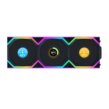 Вентилатори 120mm, Lian Li UNI FAN SL Wireless LCD, 4-pin, 1900rpm, 3 броя, черни | JAR Computers Lian Li UNI FAN SL Wireless LCD 120 Black 3pcs