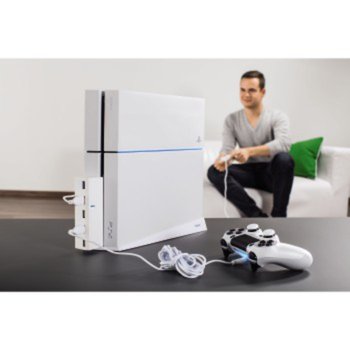 Дизайнерска вертикална бяла стойка за SONY PS4 | JAR Computers Дизайнерска вертикална бяла стойка за SONY PS4