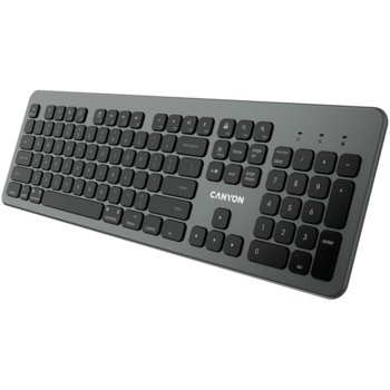 Клавиатура Canyon BK-10 MAC Edition (CND-HBTK10-US), безжична, нископрофилни клавиши, US подредба, черна, Bluetooth image